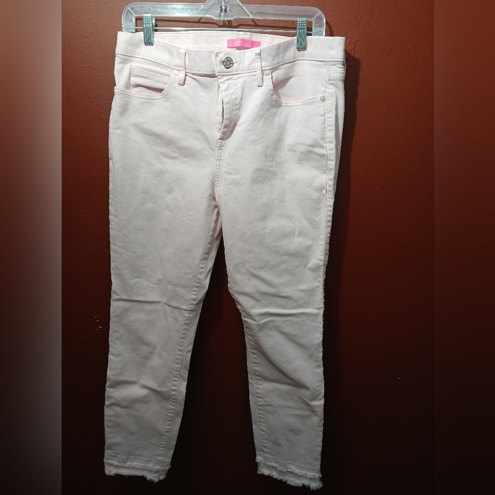 Lilly Pulitzer 29" South Ocean High Rise Calla Light Pink Jean Size 14 - Picture 2 of 16